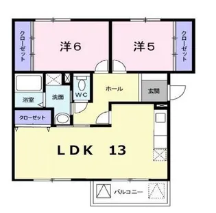 ニューエルディム増成【201号室】の間取り