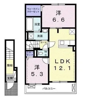 プラシード Ⅱ【0203号室】の間取り