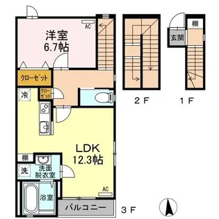 アルカディアB棟【0301号室】の間取り
