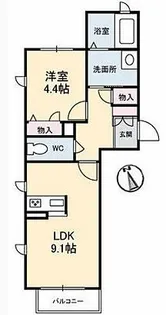 エトワール御船【201号室】の間取り