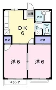 エルディム桃李【203号室】の間取り