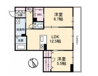 グランベレオ西新涯【202号室】の間取り