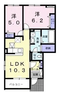 ルミウスⅡ B【0101号室】の間取り