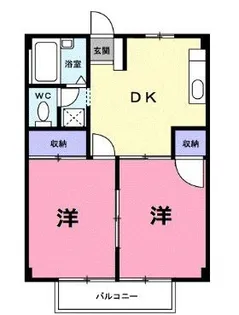 シティハイツ下河内B【201号室】の間取り