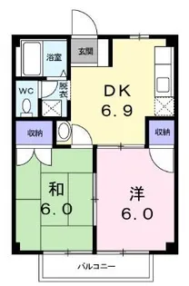 ヴィラ丸河南【0102号室】の間取り