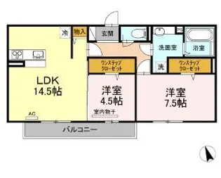サザンソレイユ【0102号室】の間取り
