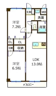 サンステージ東川口【201号室】の間取り
