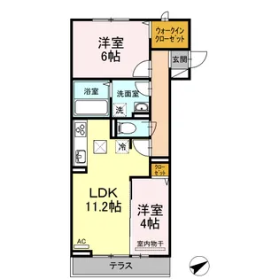 ジェルメⅡ【0105号室】の間取り