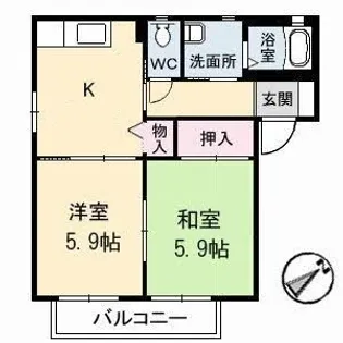 グレース曙 C棟【0101号室】の間取り