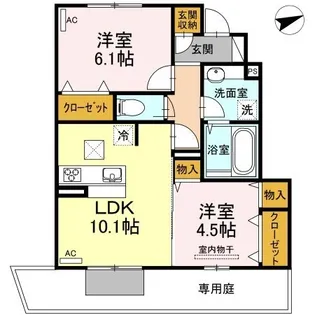 サニーハウスⅡ【0102号室】の間取り