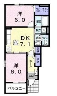 ア フィリアA【101号室】の間取り