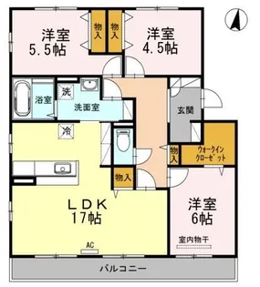 ファミーユ南手城【0302号室】の間取り
