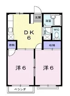 サンラビアン川口C【202号室】の間取り