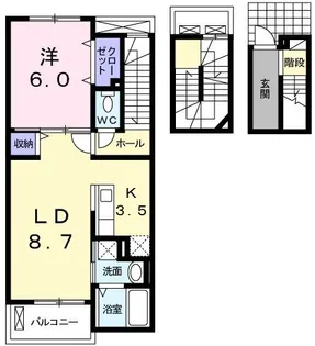 ジュネ アヴニール【302号室】の間取り