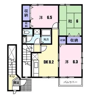 ボナールB【203号室】の間取り