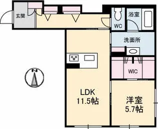 シャーメゾンベレオ西桜町【102号室】の間取り