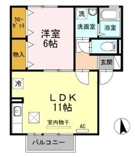 シティーハウス南手城2【0103号室】の間取り