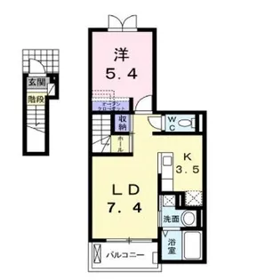モンレーブM【204号室】の間取り