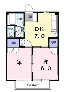 ニューシティどい【0104号室】の間取り