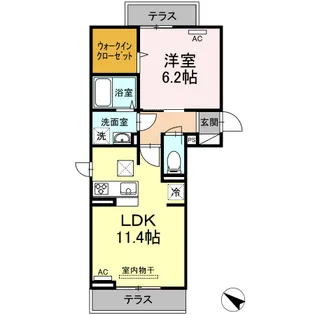 ラ カーサ フェリーチェ【0201号室】の間取り