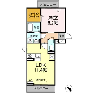 ラ カーサ フェリーチェ【0203号室】の間取り