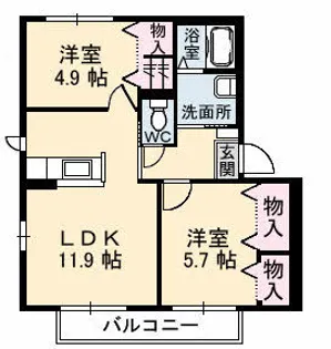 PUMPKIN HOUSE【0202号室】の間取り