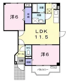 ルミエールA【102号室】の間取り