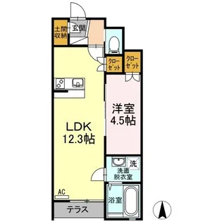 アルヴィータA棟【0102号室】の間取り