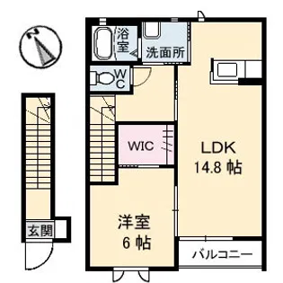 フルール東川口【0201号室】の間取り