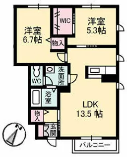 蔵王ヒルズ【0102号室】の間取り