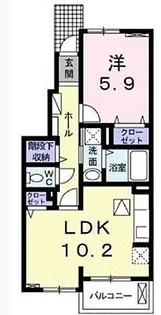 サニーヒルK【0102号室】の間取り