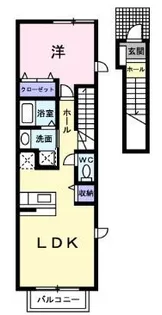 アロッジオプラシードA【0201号室】の間取り