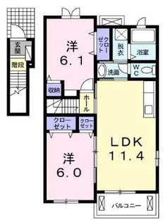 マイルストーンズ【0201号室】の間取り
