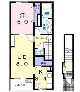 フルール ドゥ ロカイユ【0202号室】の間取り