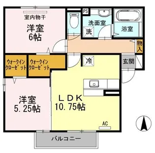 フェリーチェ B棟【0201号室】の間取り
