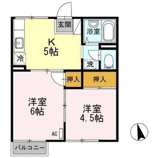 コーポ羽衣Cシャルダン【201号室】の間取り
