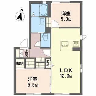 ハートフル南松永 A棟【0101号室】の間取り