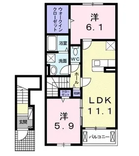 エスポワール【0204号室】の間取り