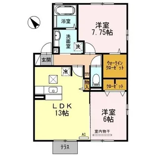 リアン マノワール A棟【0201号室】の間取り