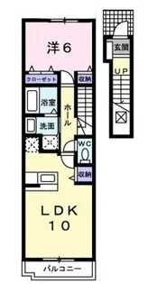 1LDKの間取り画像