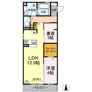 DーROOMセレーノ【0205号室】の間取り