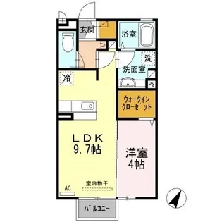 カーサグランデ AGAS【0102号室】の間取り