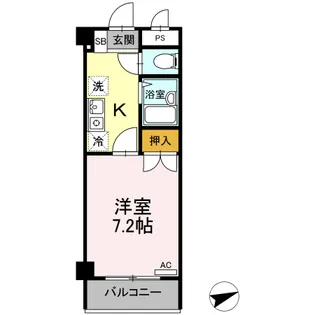 セジュール浦上【0407号室】の間取り