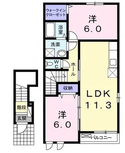 カーサドマーニB【0202号室】の間取り