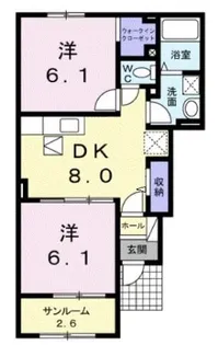 スザンヌ ラングランE【0102号室】の間取り