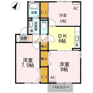 グレイス クレセント A棟【0201号室】の間取り