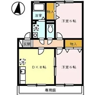 セジュール新市 B棟【0201号室】の間取り