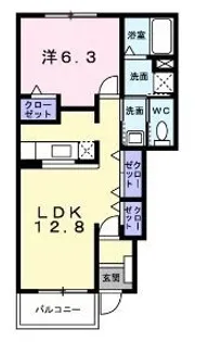 ガーデンハウスA【0103号室】の間取り