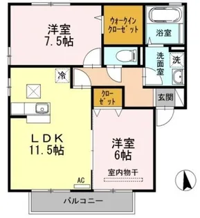 セジュール幸【0201号室】の間取り