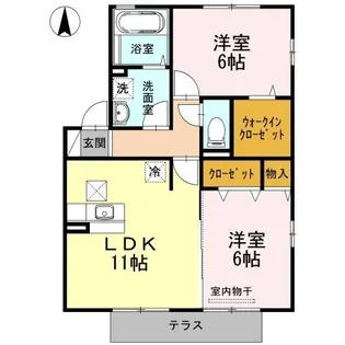 ルミエール手城 C棟【0101号室】の間取り
